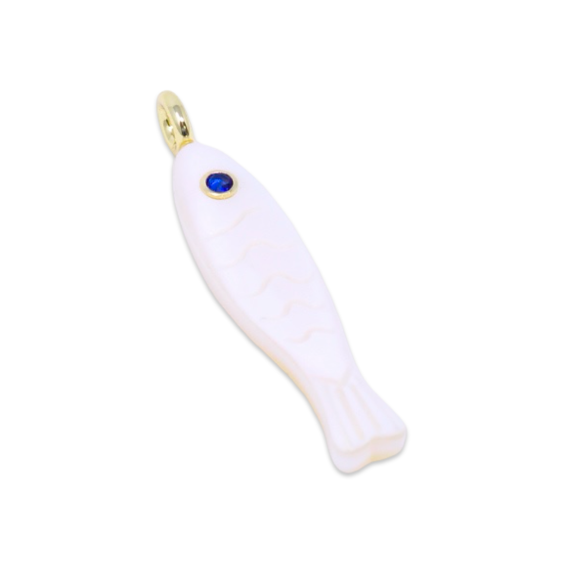 Textured Pearl Fish Charm