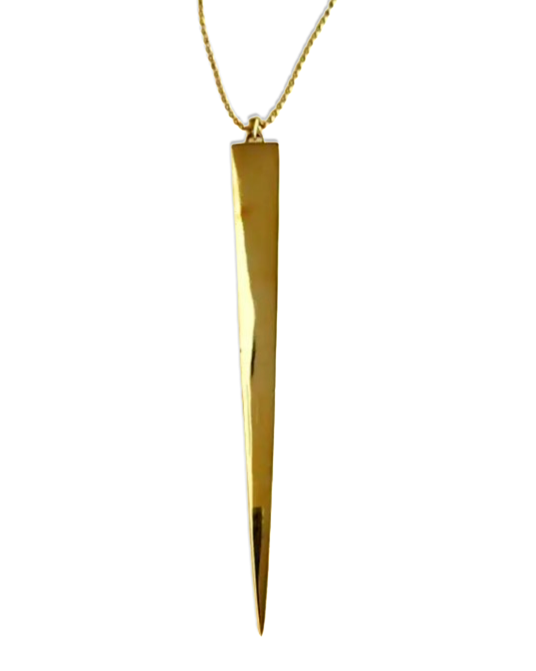 Brass Large Spike Pendant Necklace