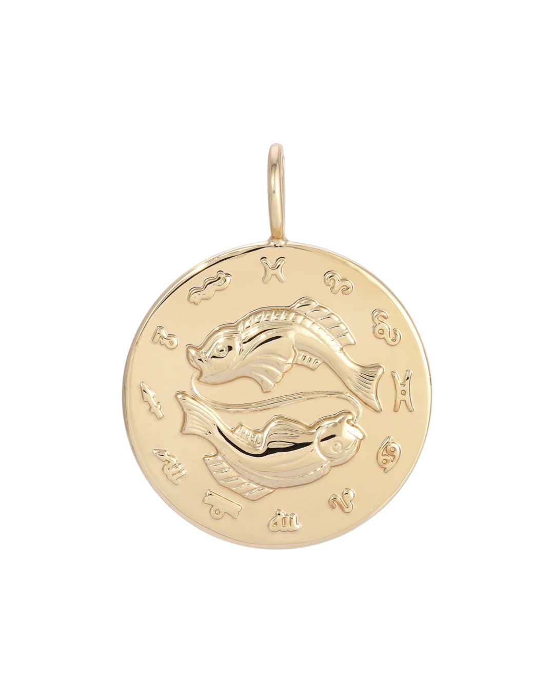 Zodiac Pendant Charm in Gold - Pisces