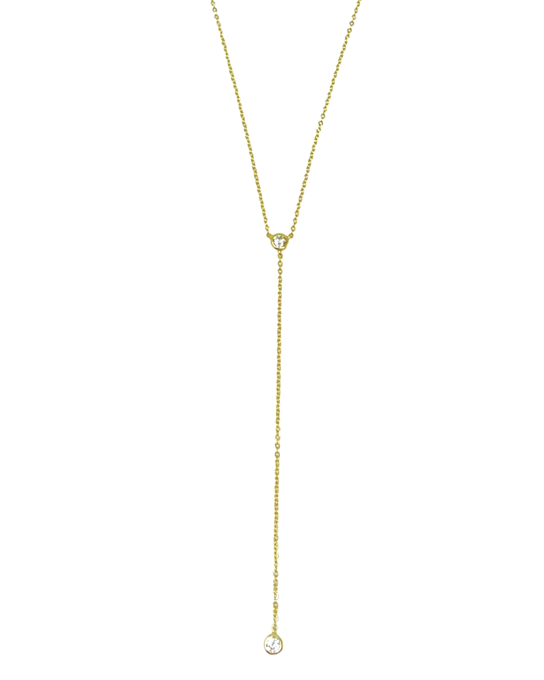 Anthoula Lariat Necklace in Gold
