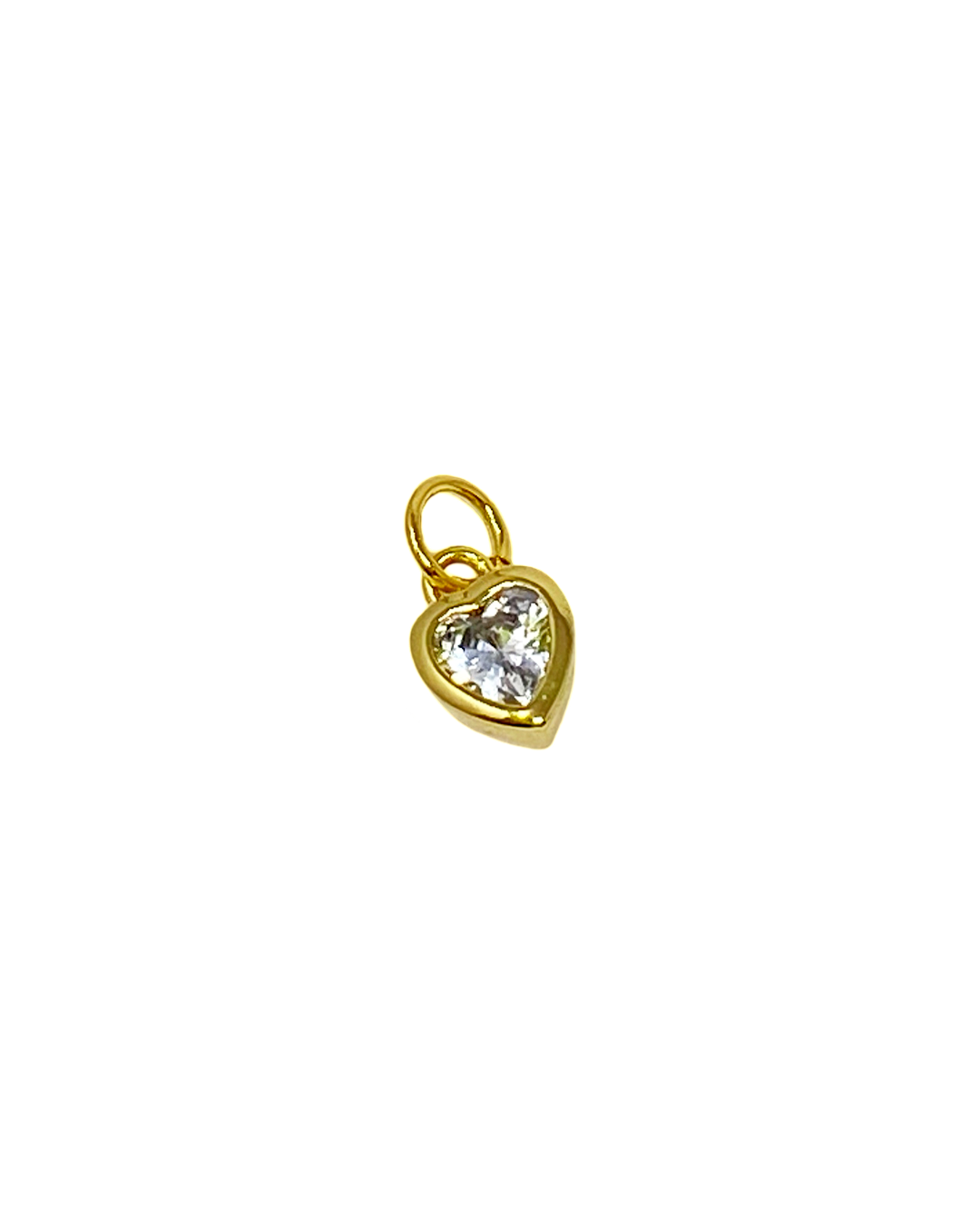 Charming Mini Bezel Set Heart Stone in Gold