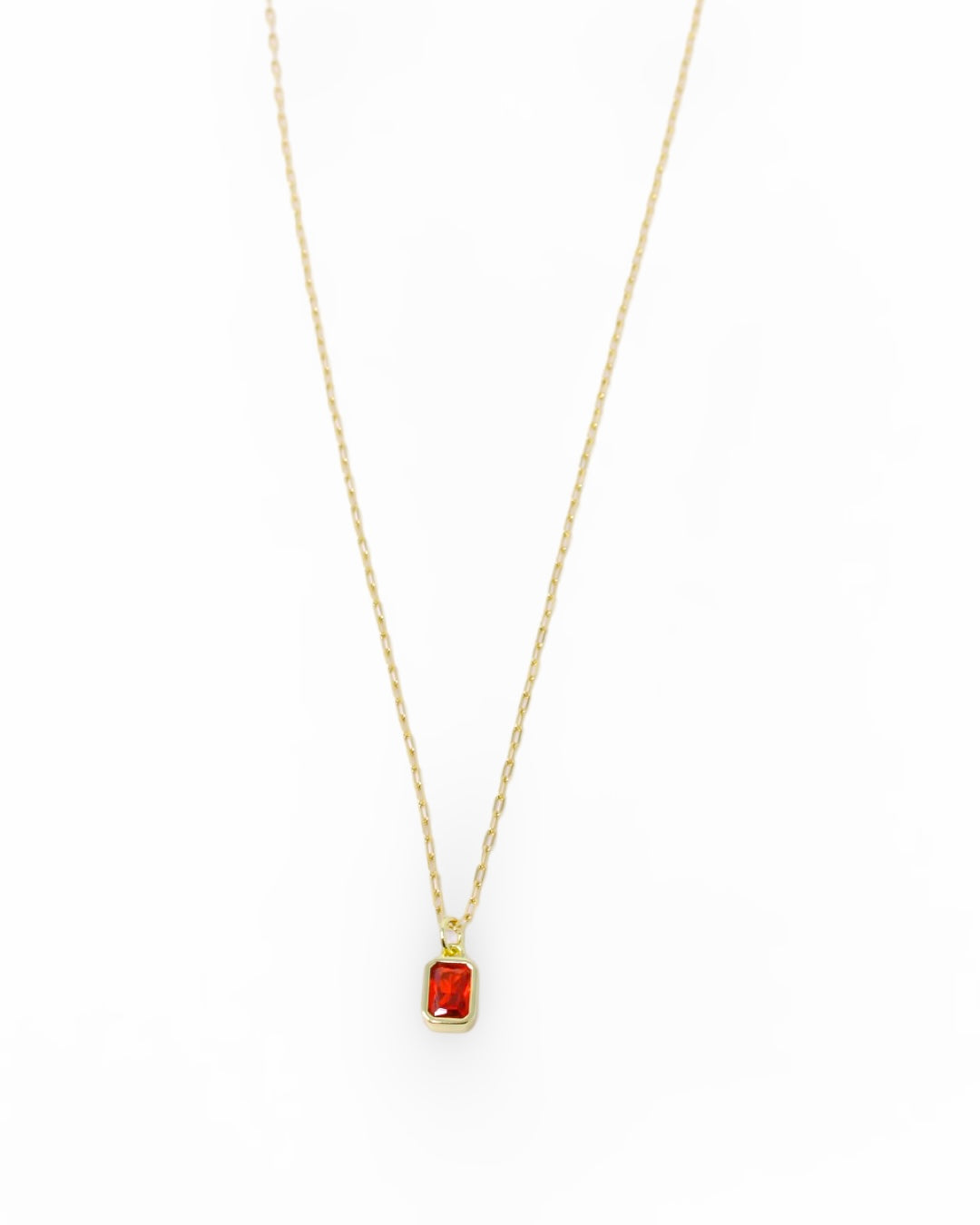 Birthstone Necklace in July Ruby Red