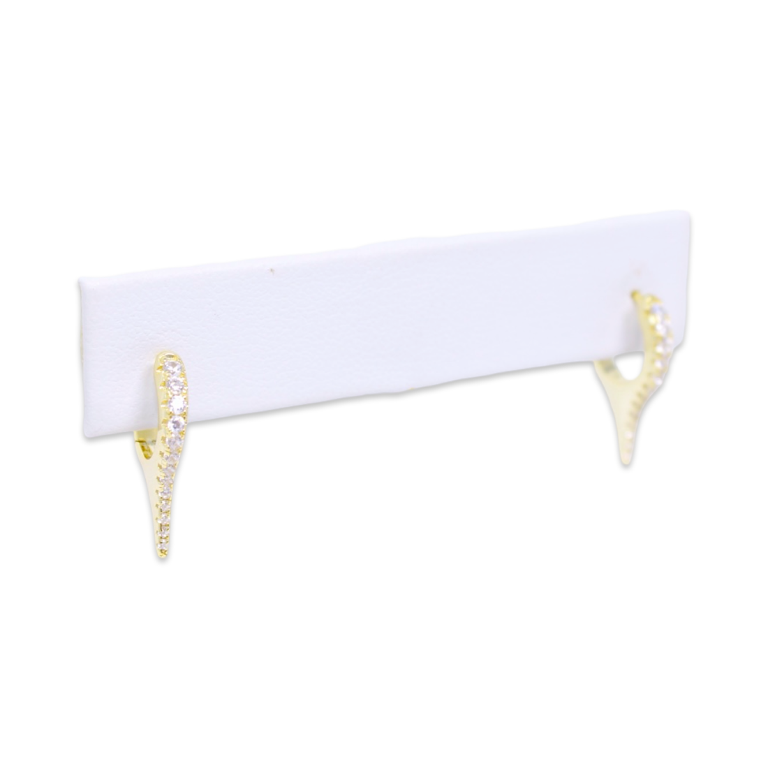 Spice Girl Huggies with Pave Spikes in Gold