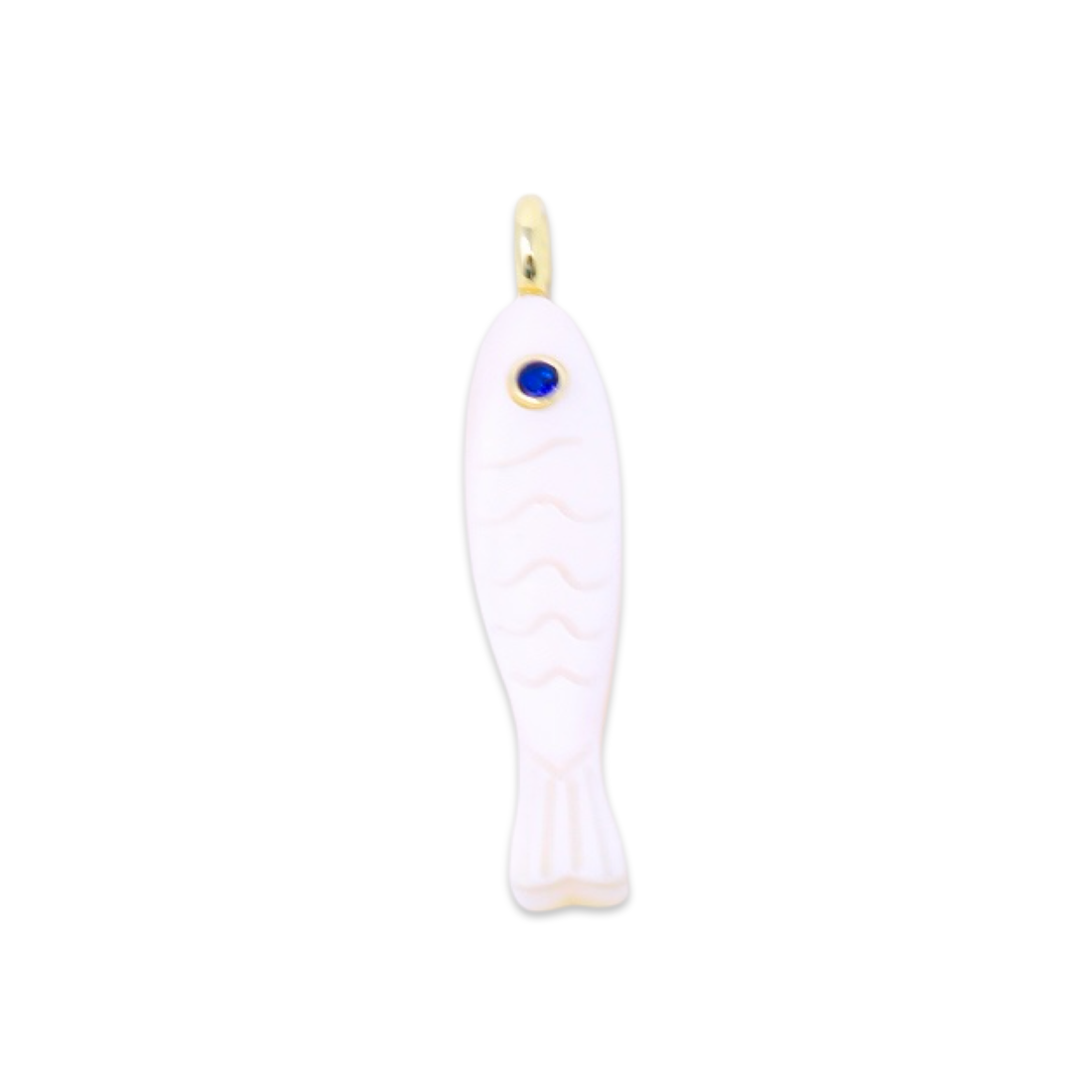 Textured Pearl Fish Charm