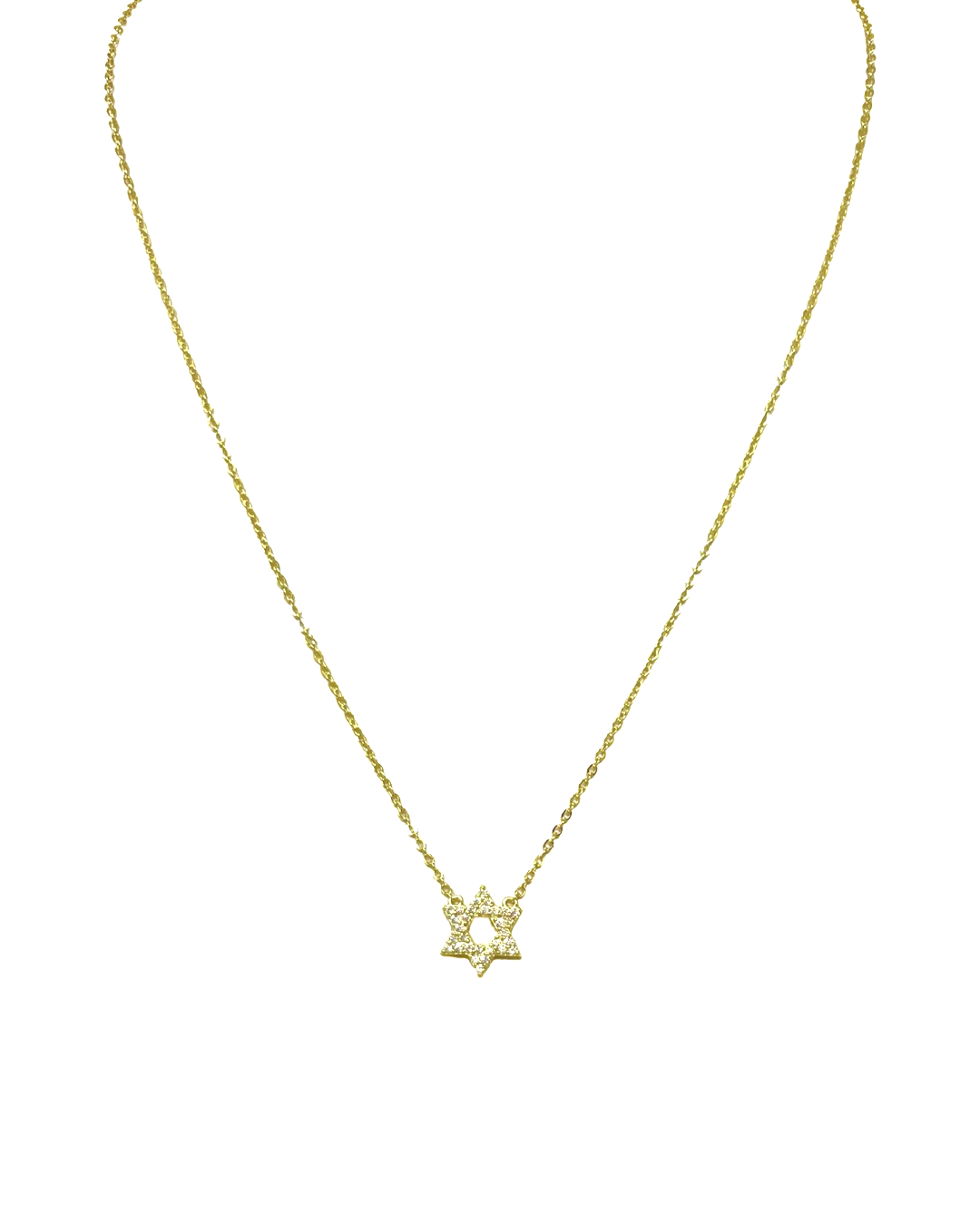Pave Star of David Necklace in Gold