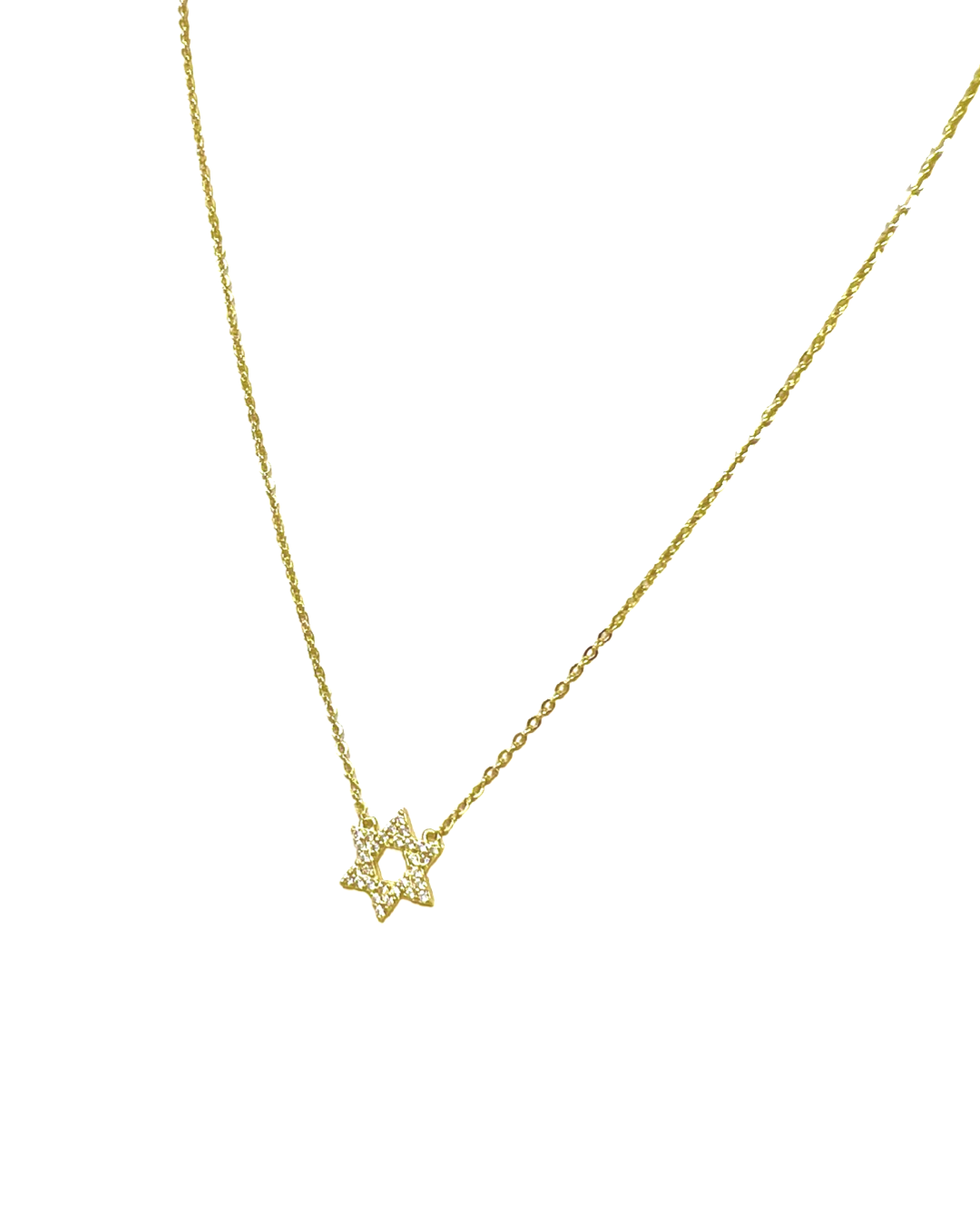 Pave Star of David Necklace in Gold