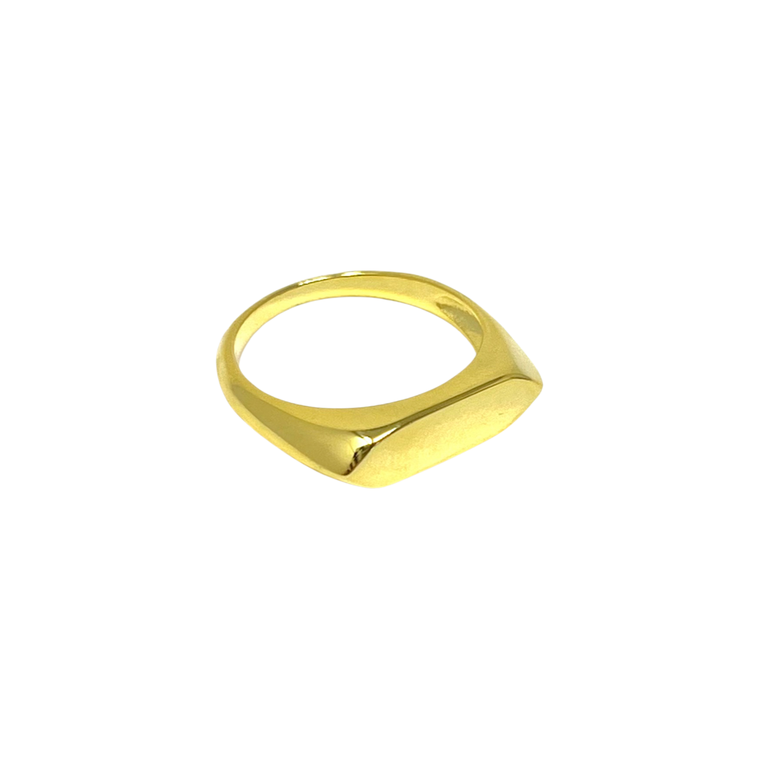 Flat Top Pinky Ring in Gold