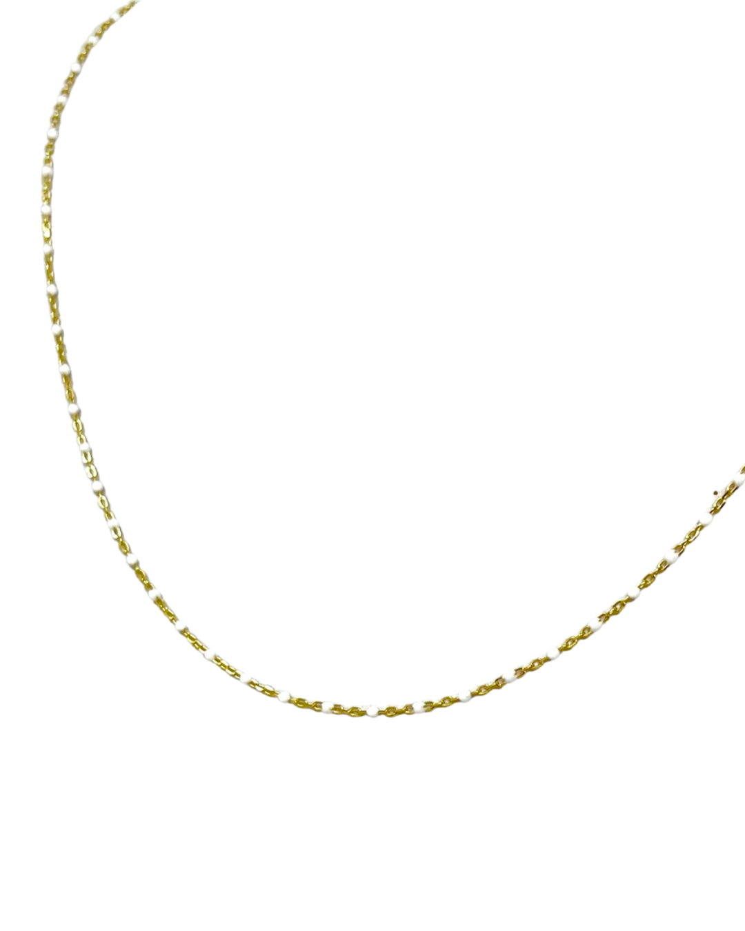 Tina Enamel Dot Necklace in White