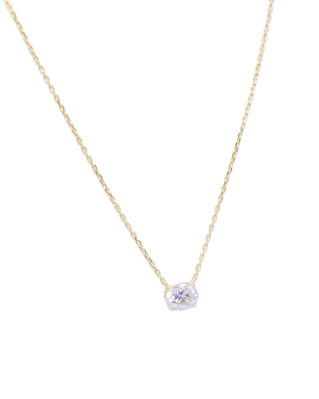 Hanna Solitaire Necklace in Gold