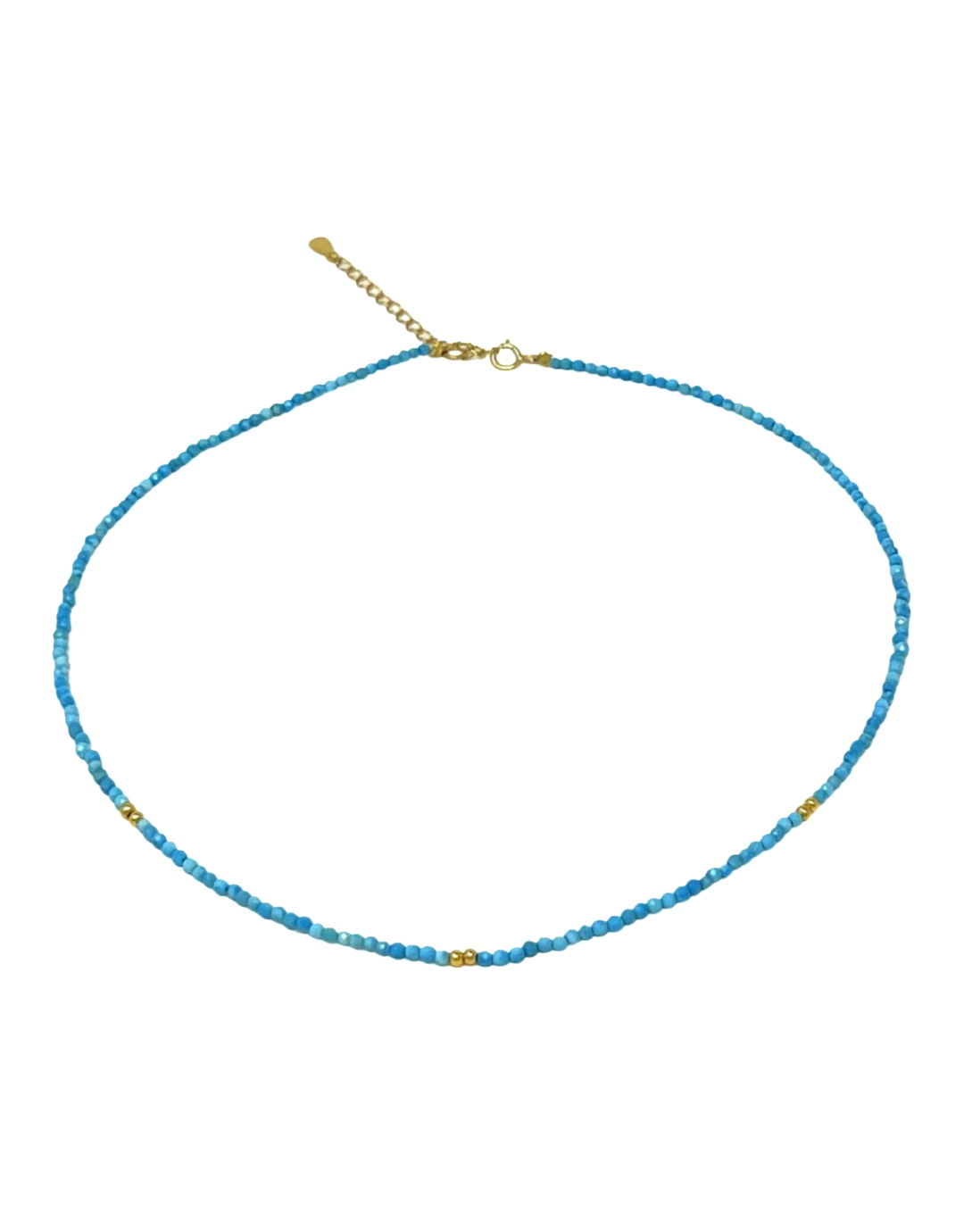 Faceted Turquoise and Gold Ball Necklace