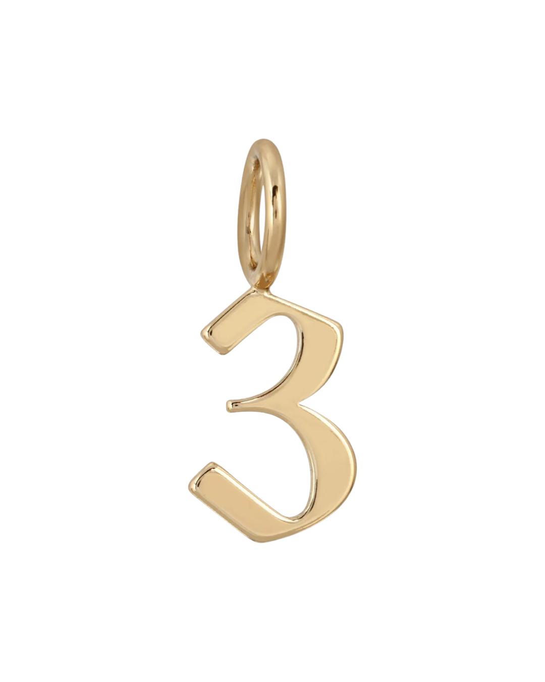 Gothic Number Charm in Gold - 3