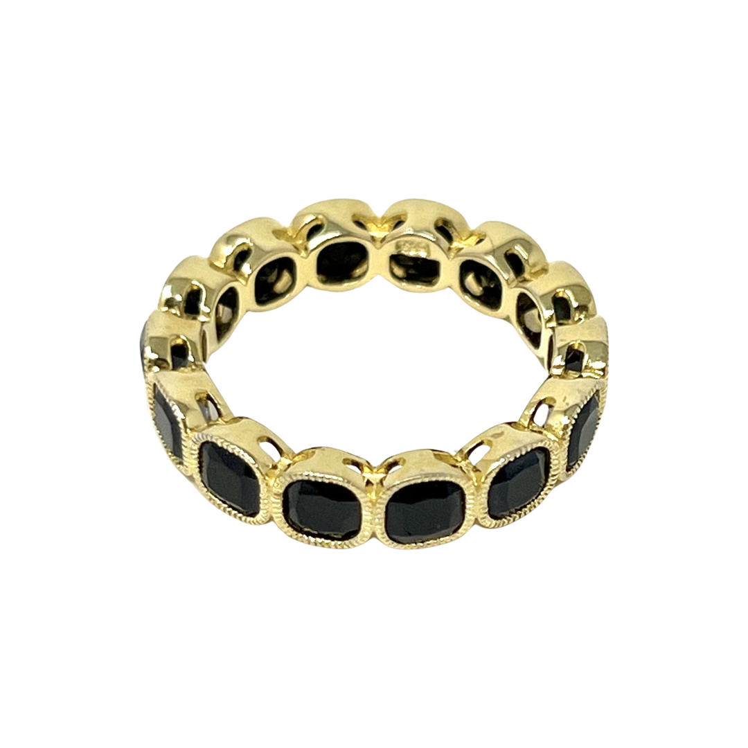 Madison Ring in Gold with Black Stones