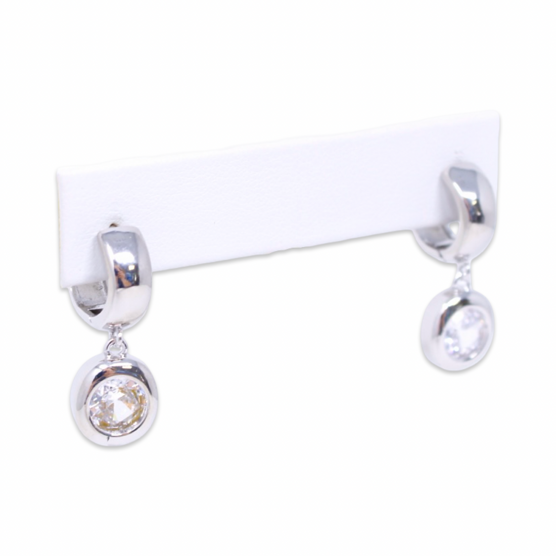 Bethany Drop CZ Earrings in Silver