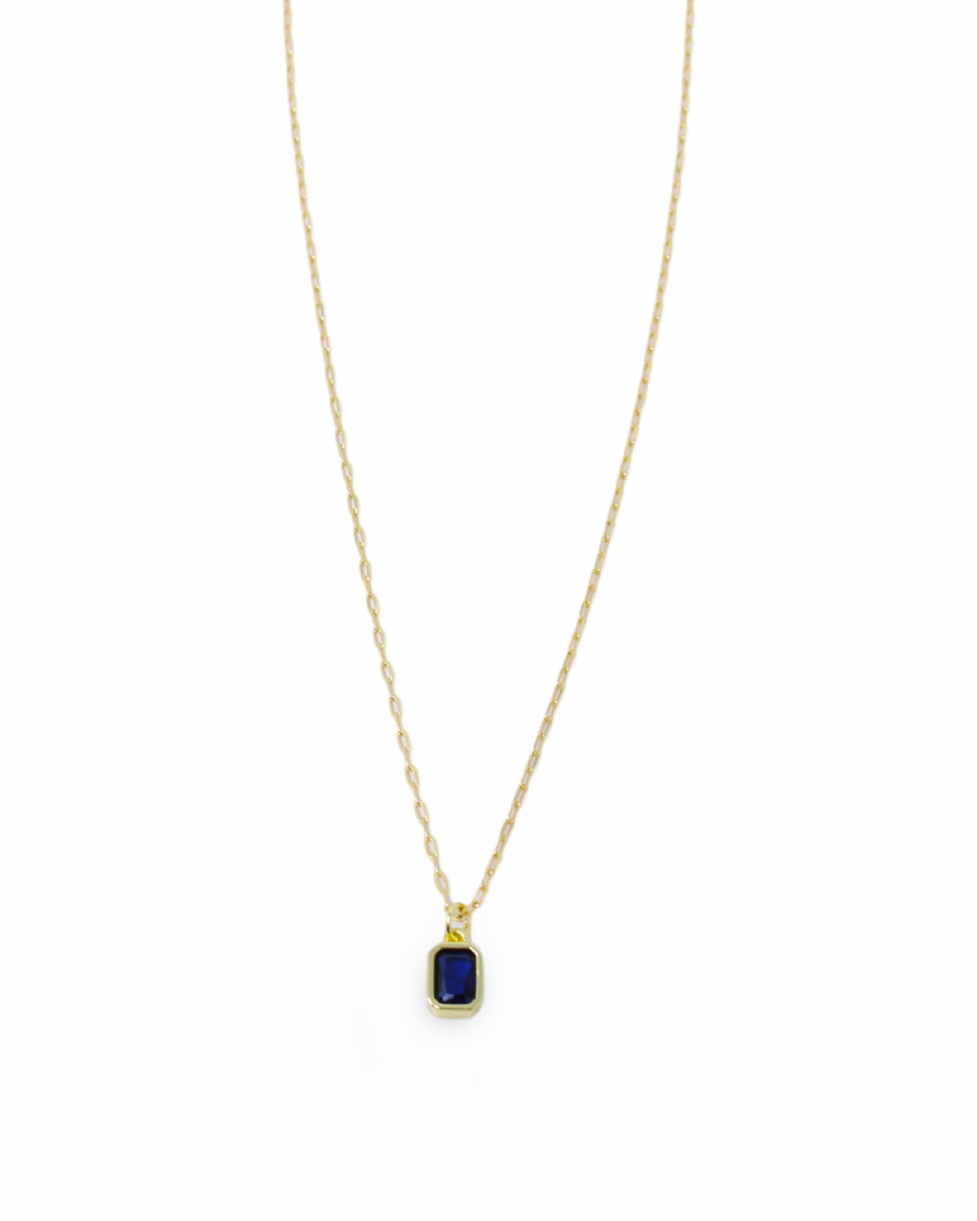 Birthstone Necklace in September Sapphire Blue