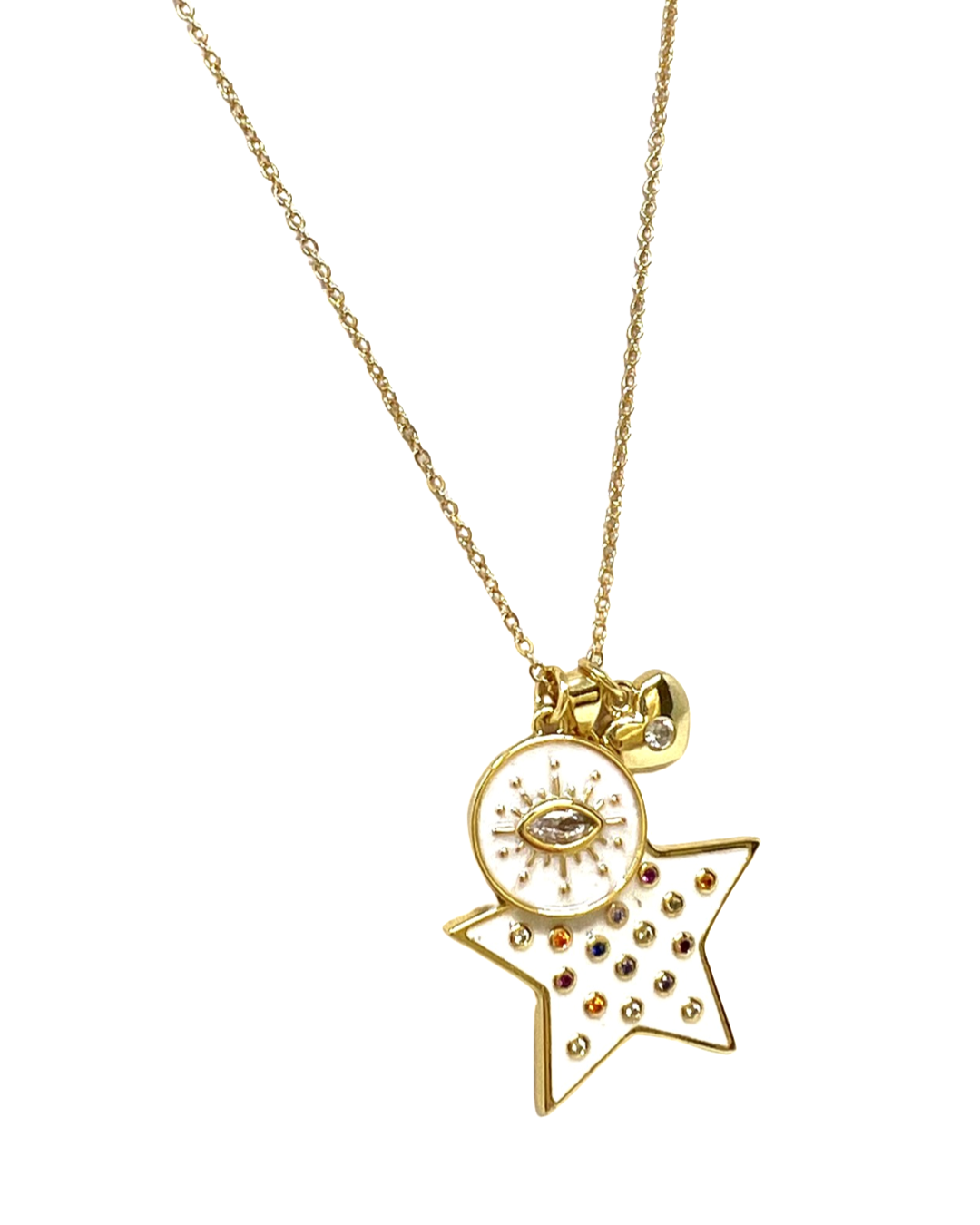 Stellar Love Charm Necklace in Gold