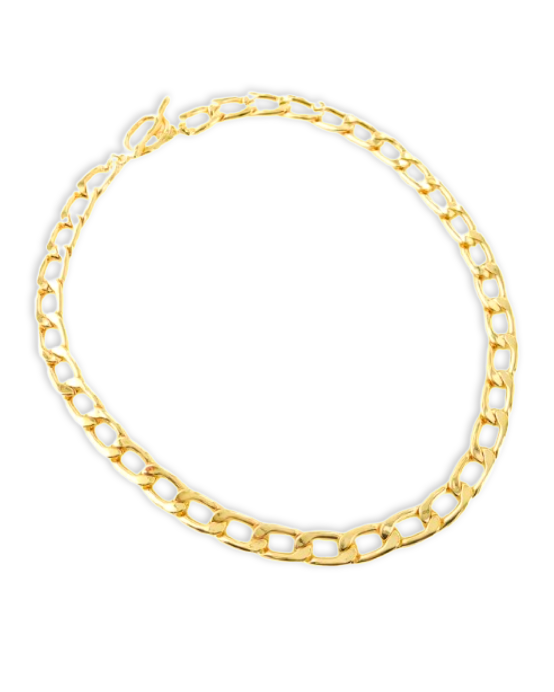 Glossy Cuban Toggle Necklace in Gold