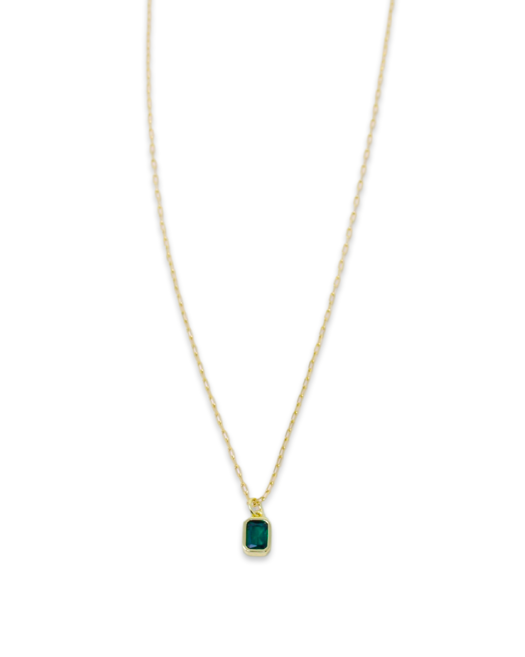 Birthstone Necklace in May Emerald Green