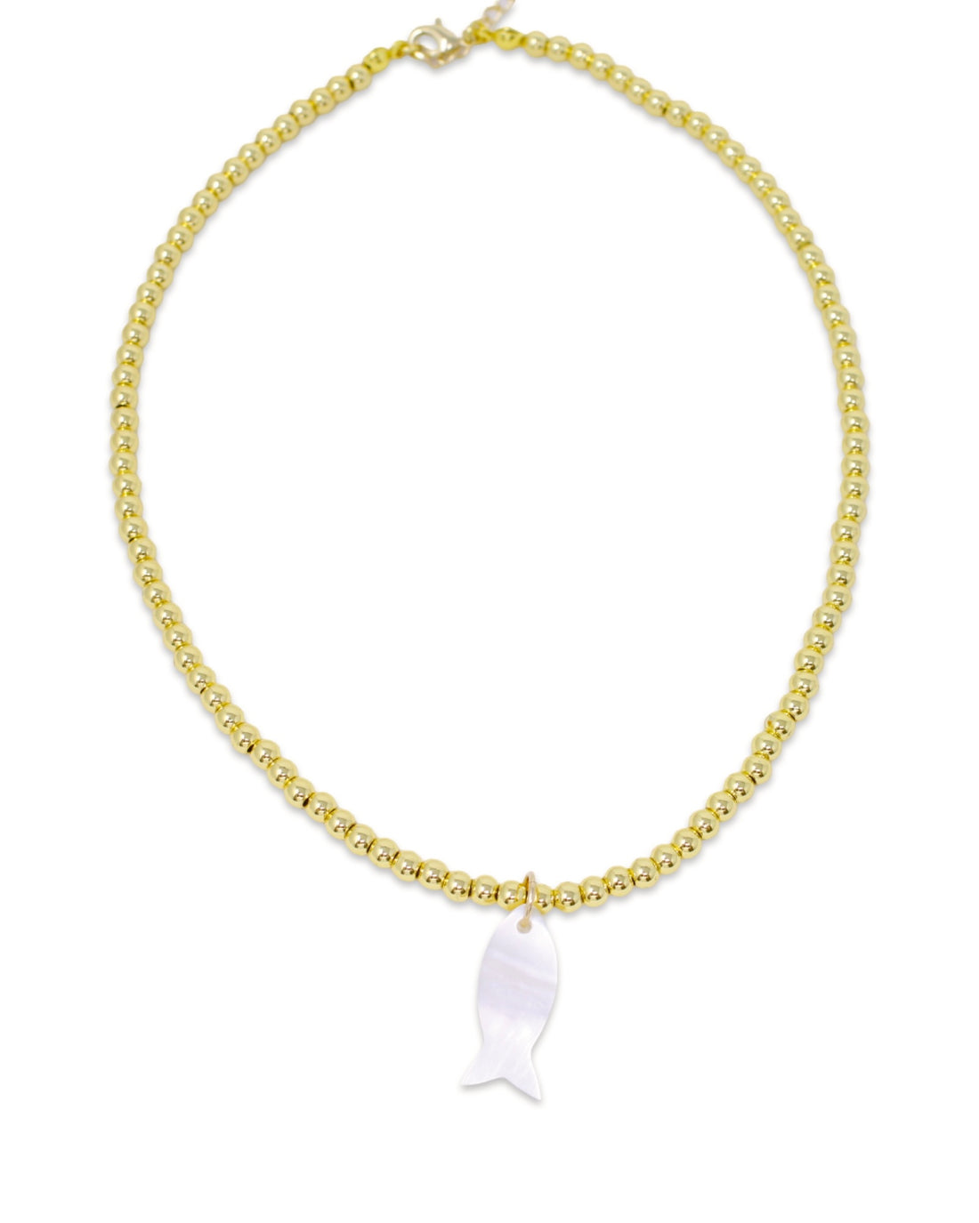 Pearl Fish Ball Necklace in Gold