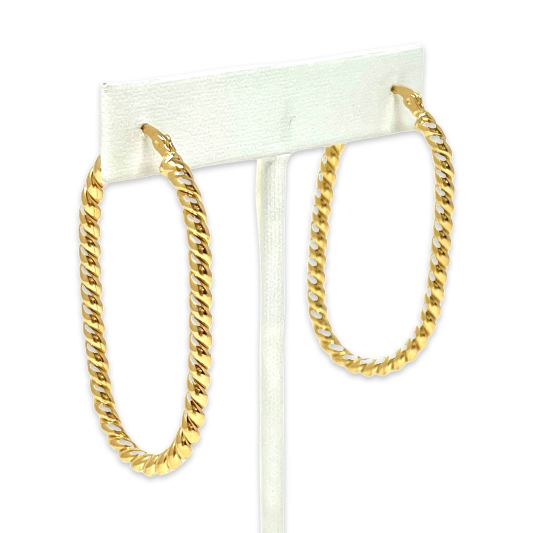 Naya Twist Hoop Earrings in Gold