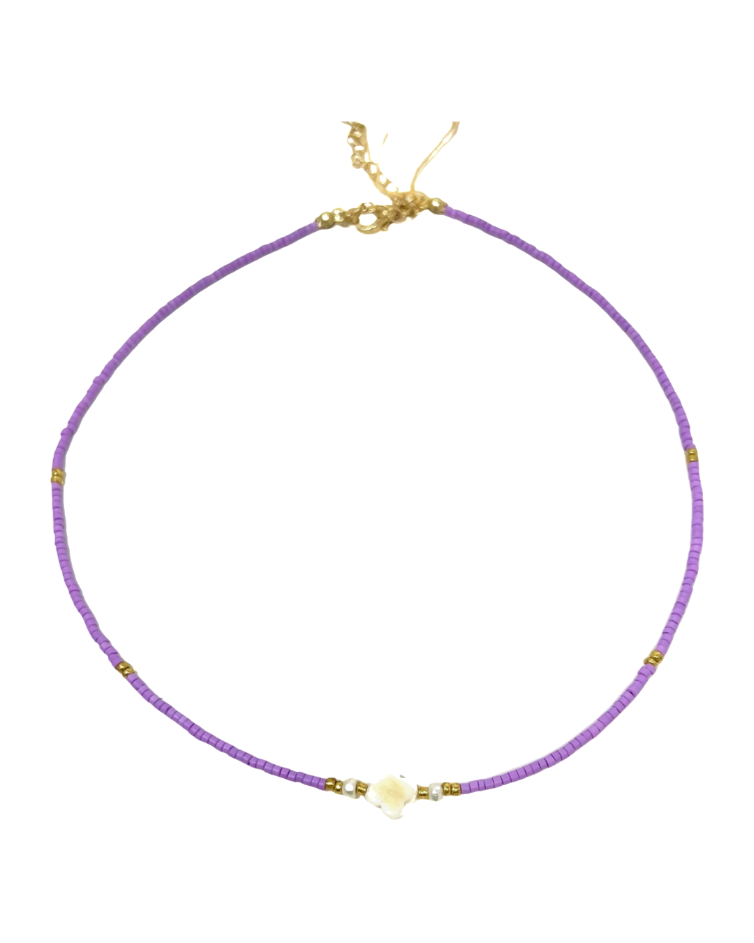 Baby Clover Summer Necklace in Lavender