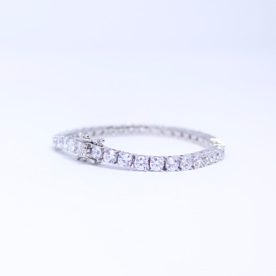 Central Tennis Bracelet in Silver