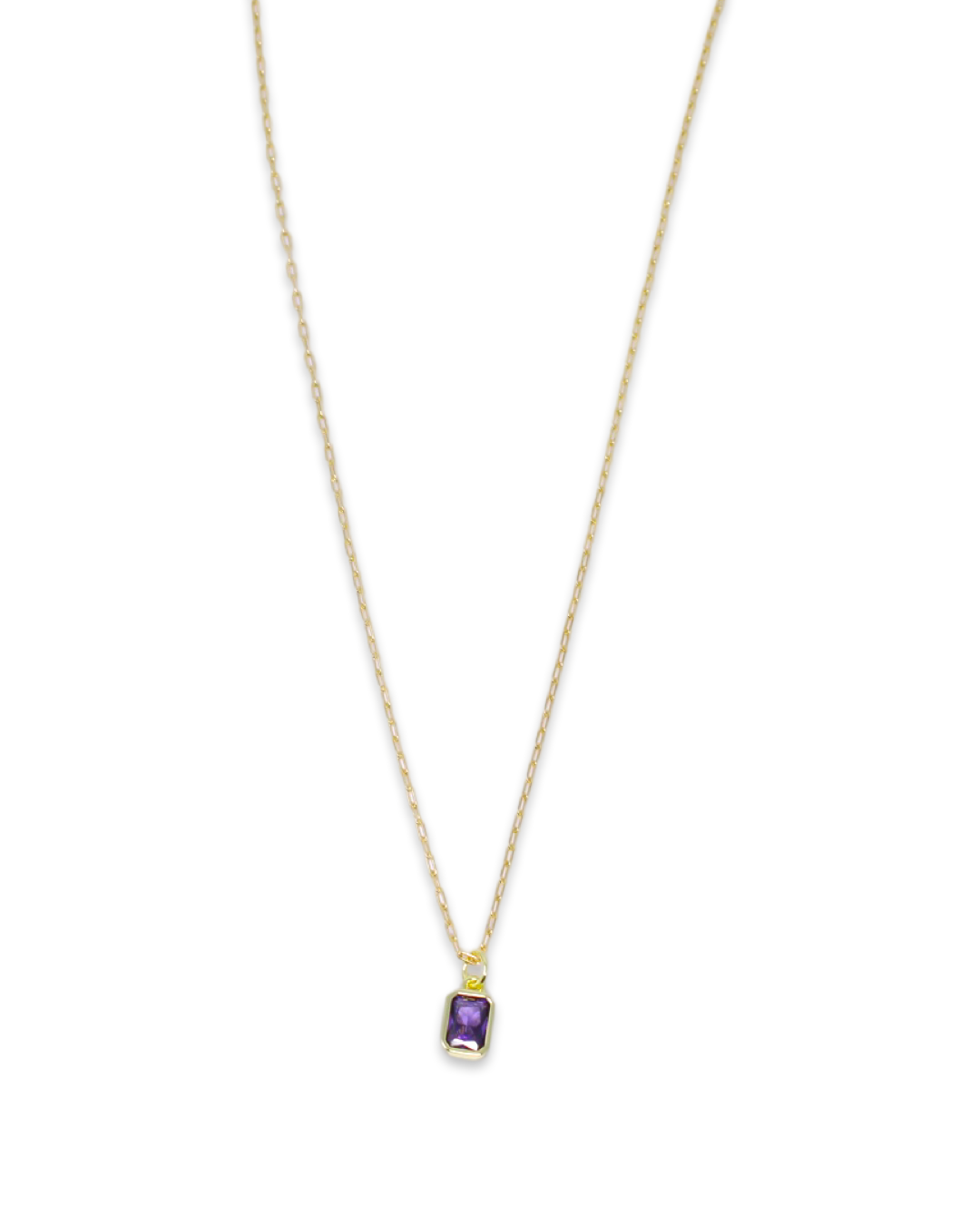 Birthstone Necklace in February Purple Amethyst