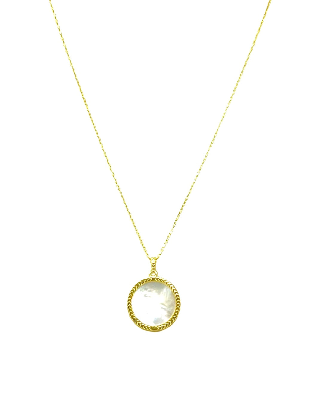 Pearl Medallion Necklace in Gold