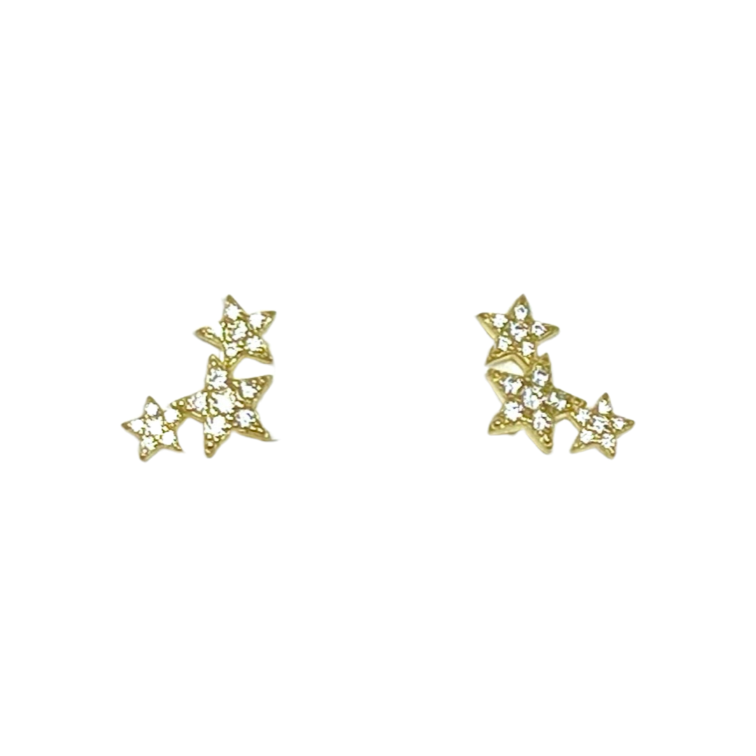 Starry Pave Studs in Gold