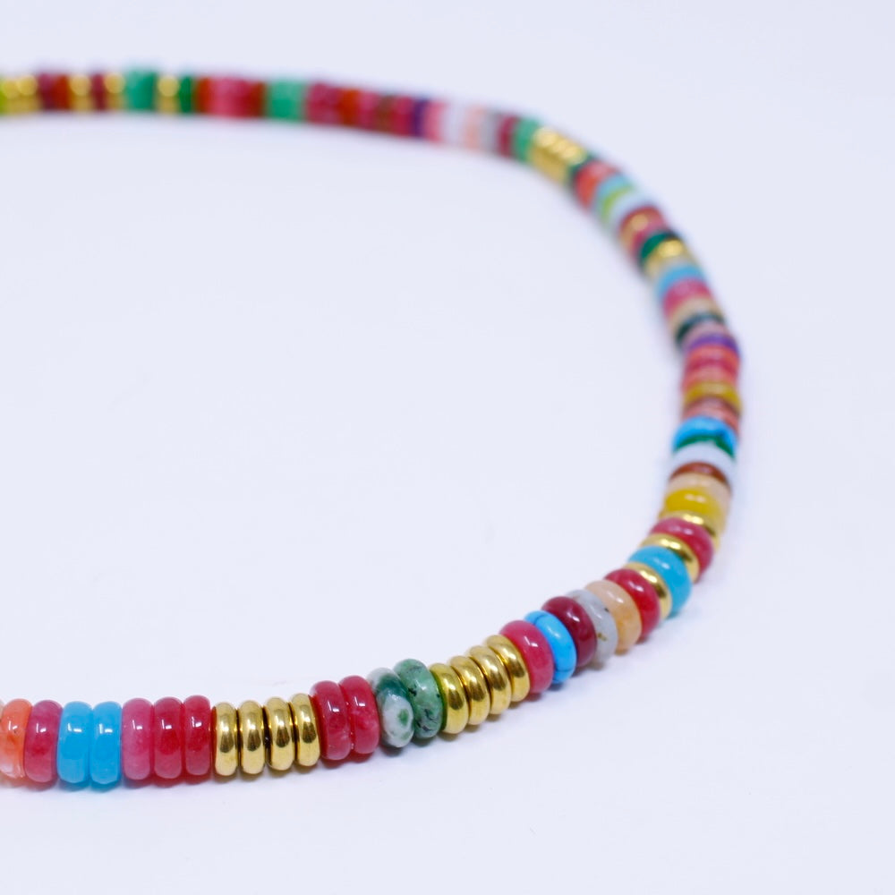 Multi Gemstone Heishi Necklace
