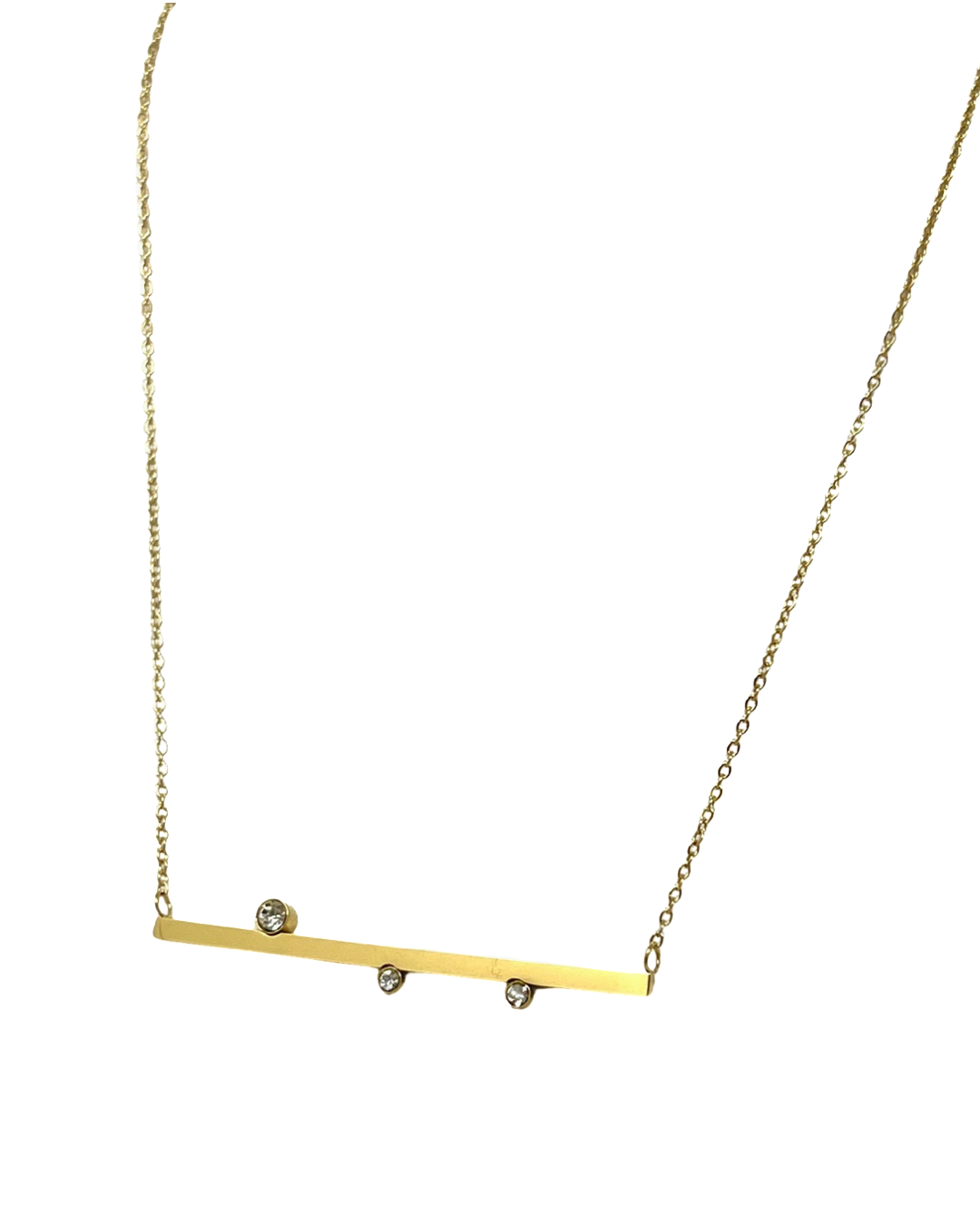 Stationary Bar Necklace in Gold