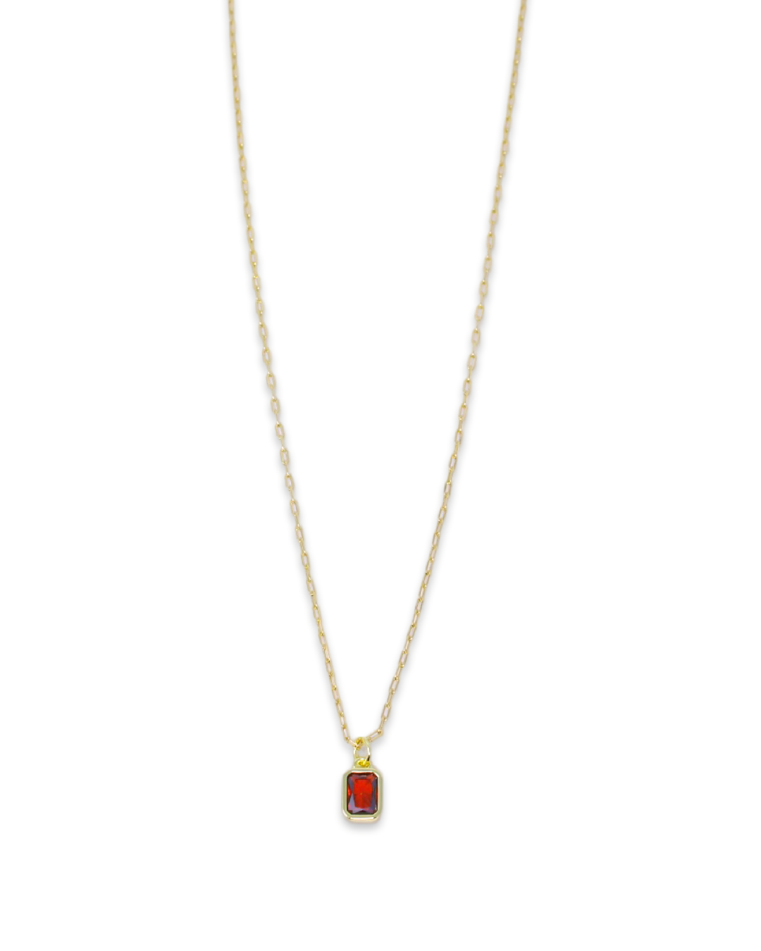 Birthstone Necklace in January Garnet Red