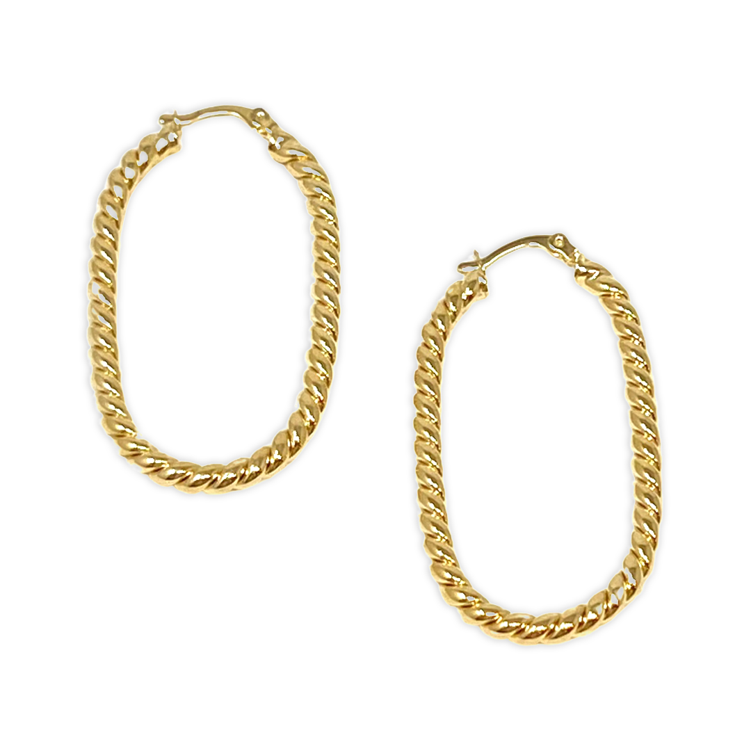 Naya Twist Hoop Earrings in Gold