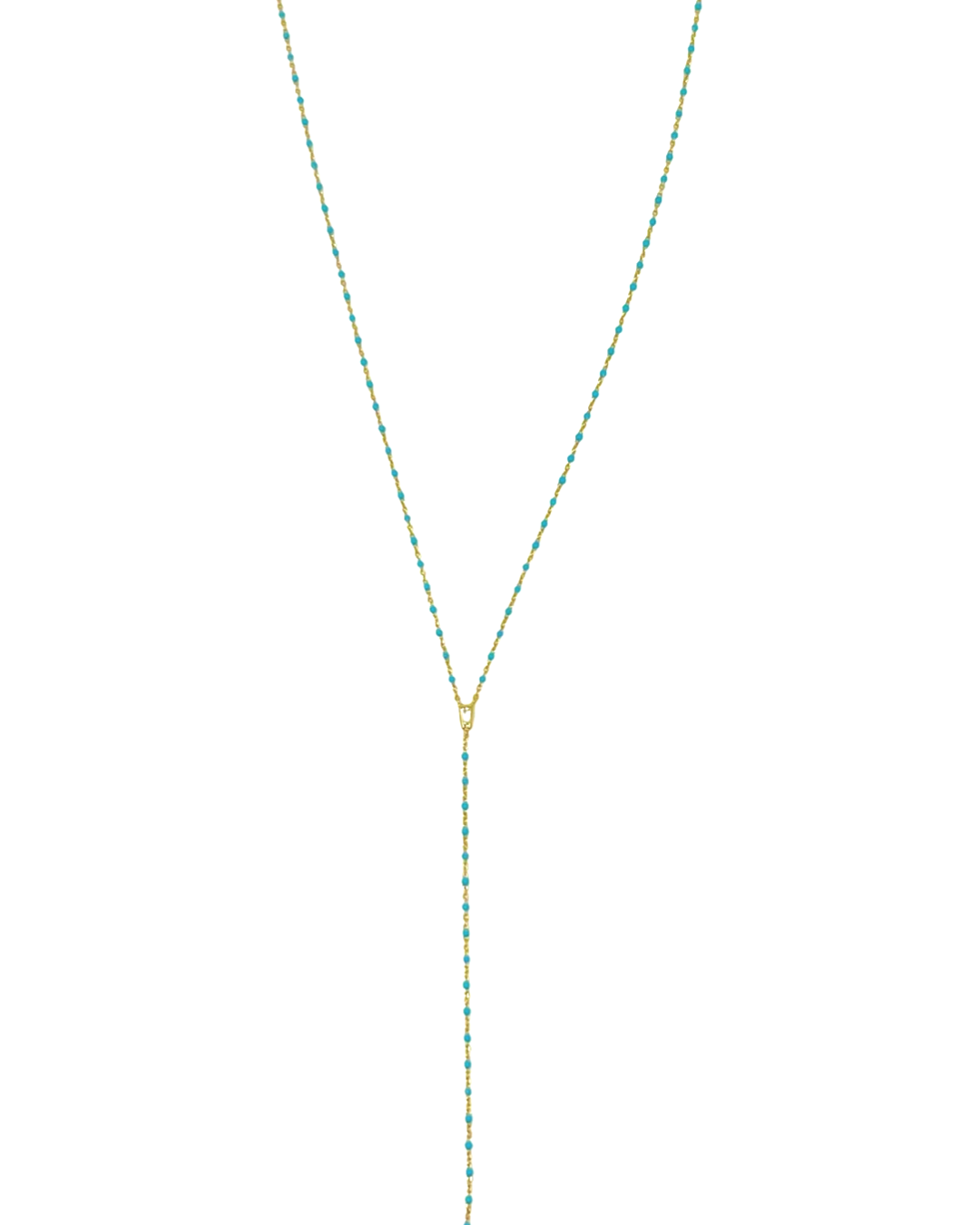 Kitsa Enamel Dot Lariat Necklace in Turquoise
