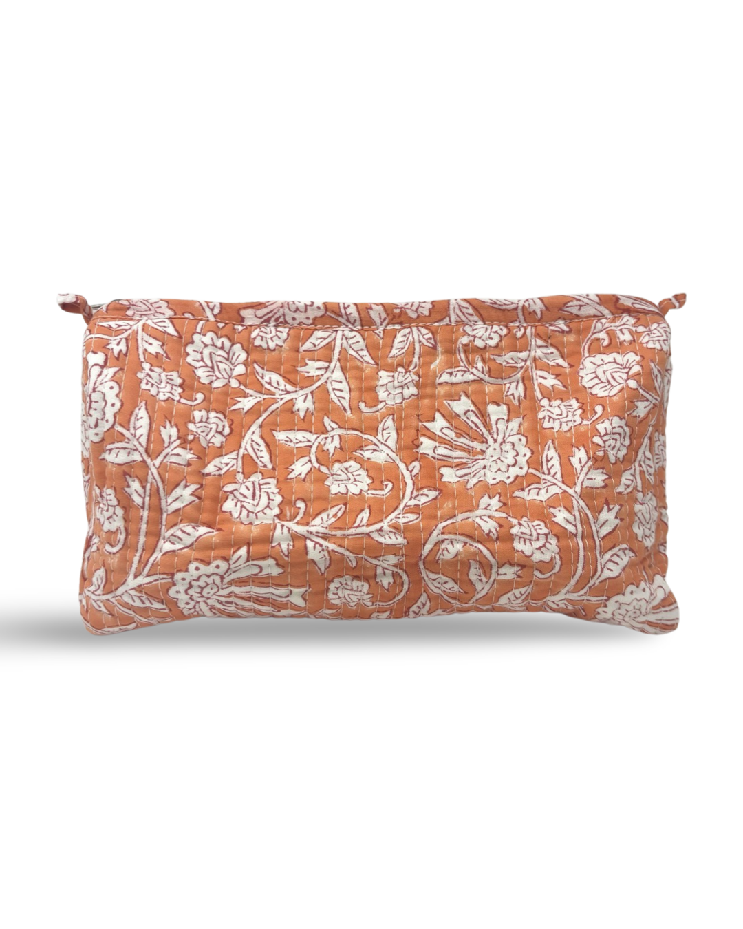 Block Print Pouch in Orange