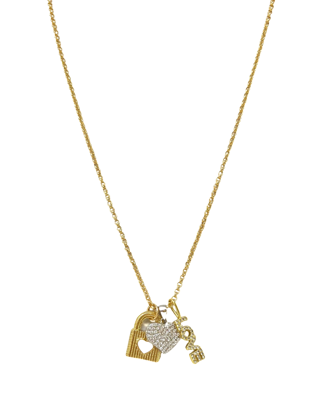 Basket of Love Charm Necklace in Gold