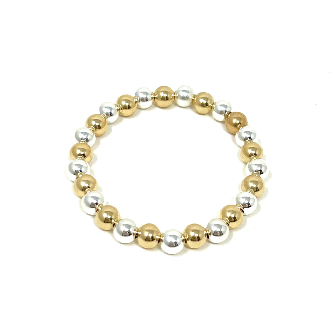 Large Ball Bracelet in Alternating Silver and Gold