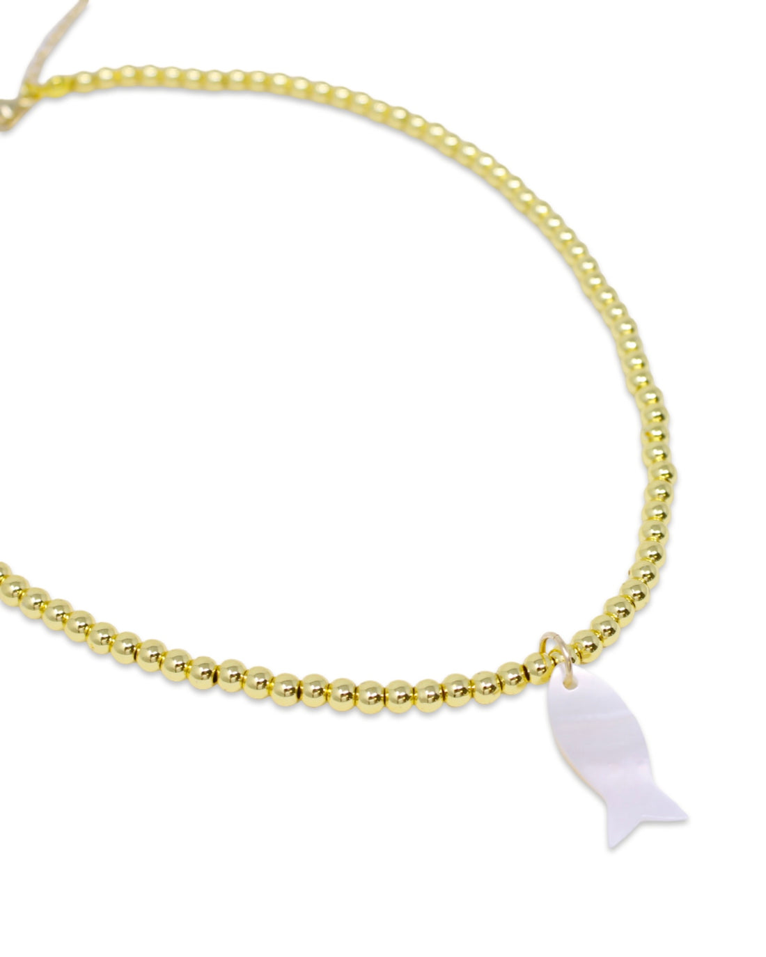 Pearl Fish Ball Necklace in Gold