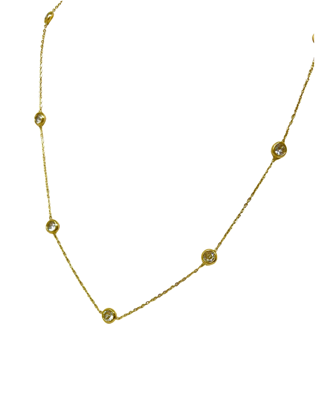Gold Station Necklace in Gold