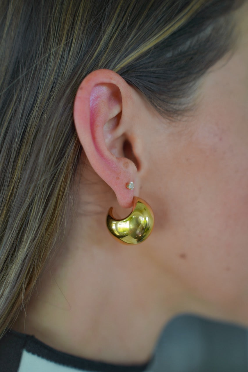 Bulb Hoop Earrings in Gold