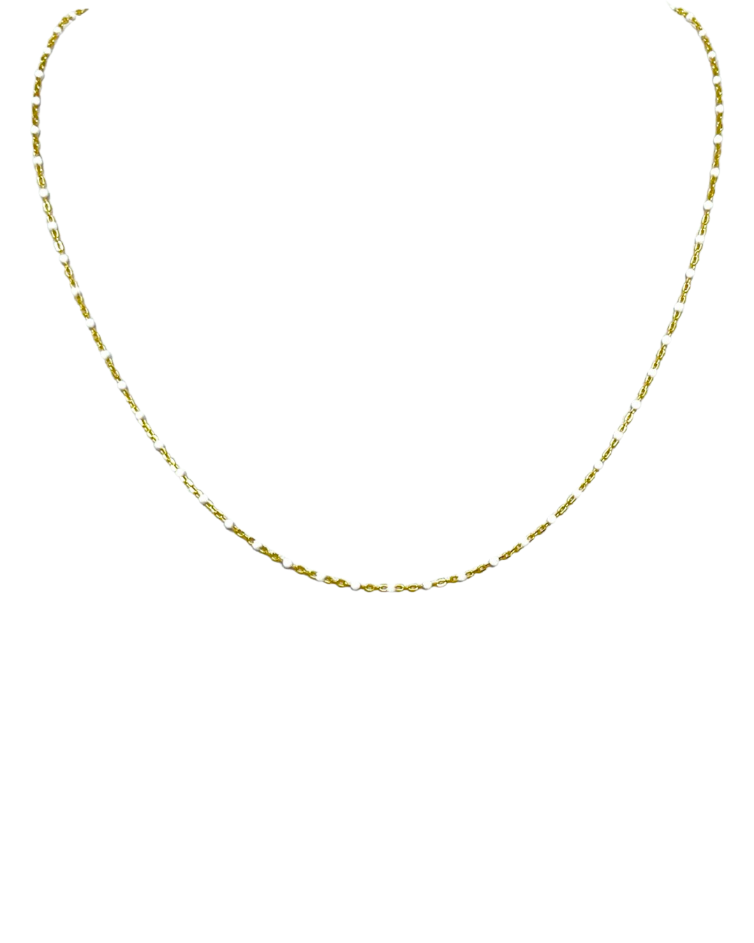 Tina Enamel Dot Necklace in White