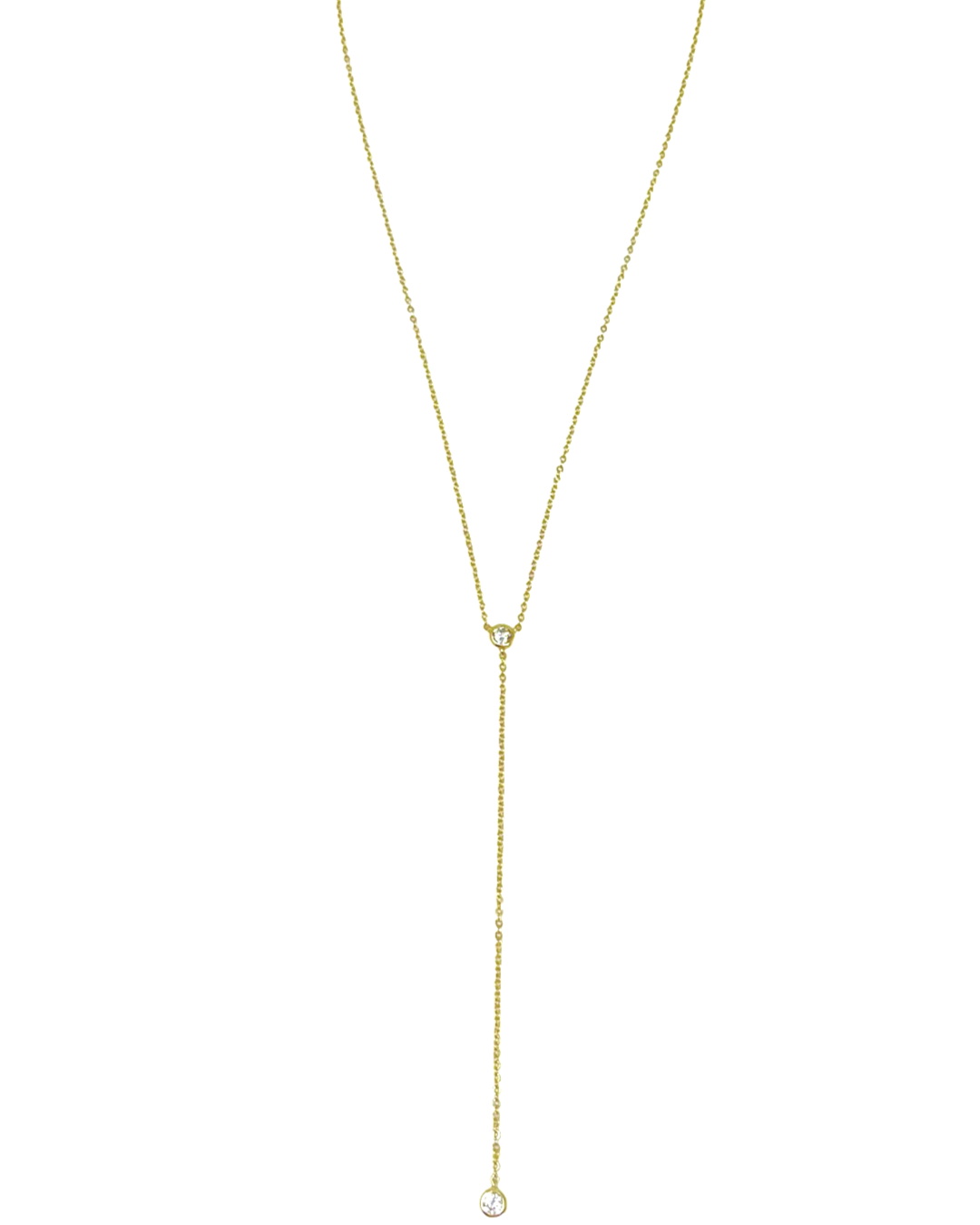 Anthoula Lariat Necklace in Gold