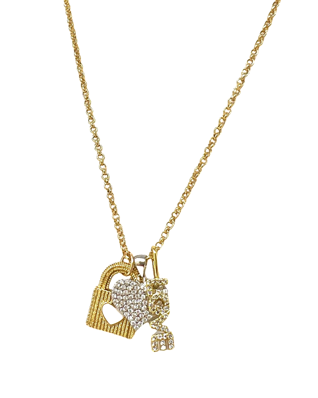 Basket of Love Charm Necklace in Gold