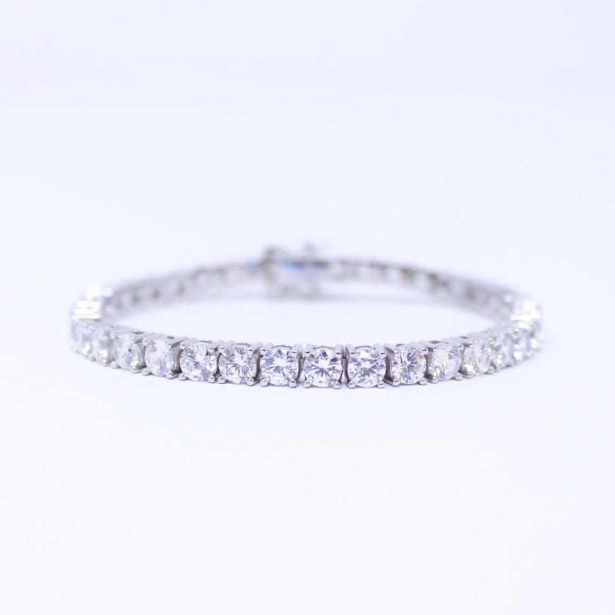 Central Tennis Bracelet in Silver