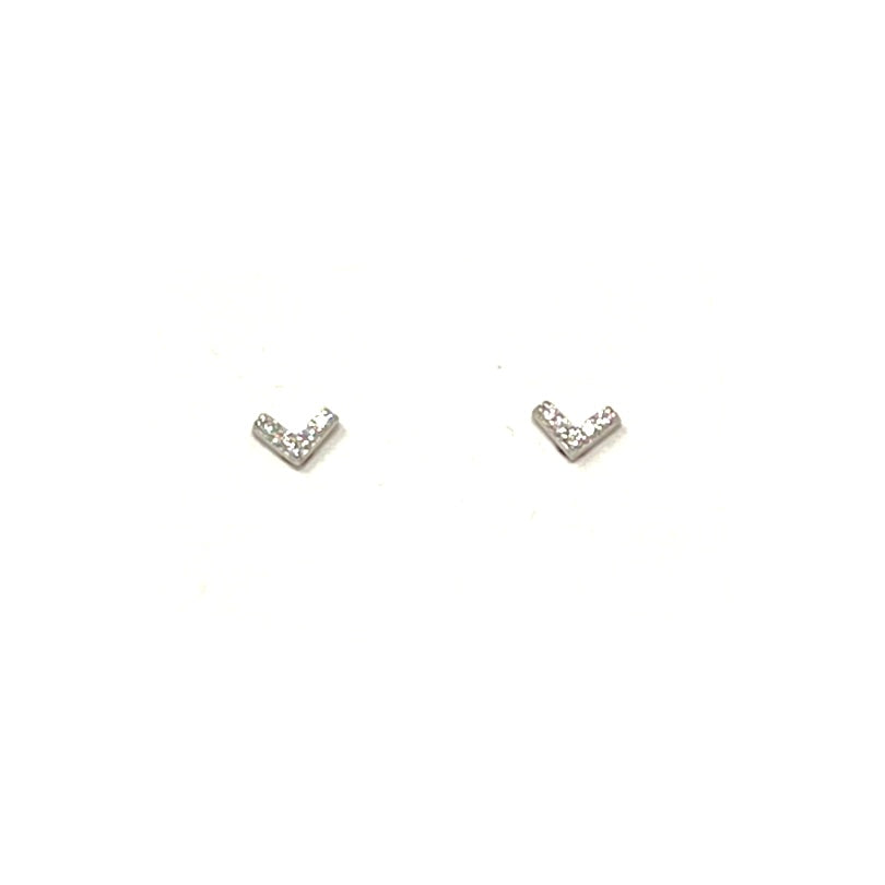 Angles Pave Studs in Silver