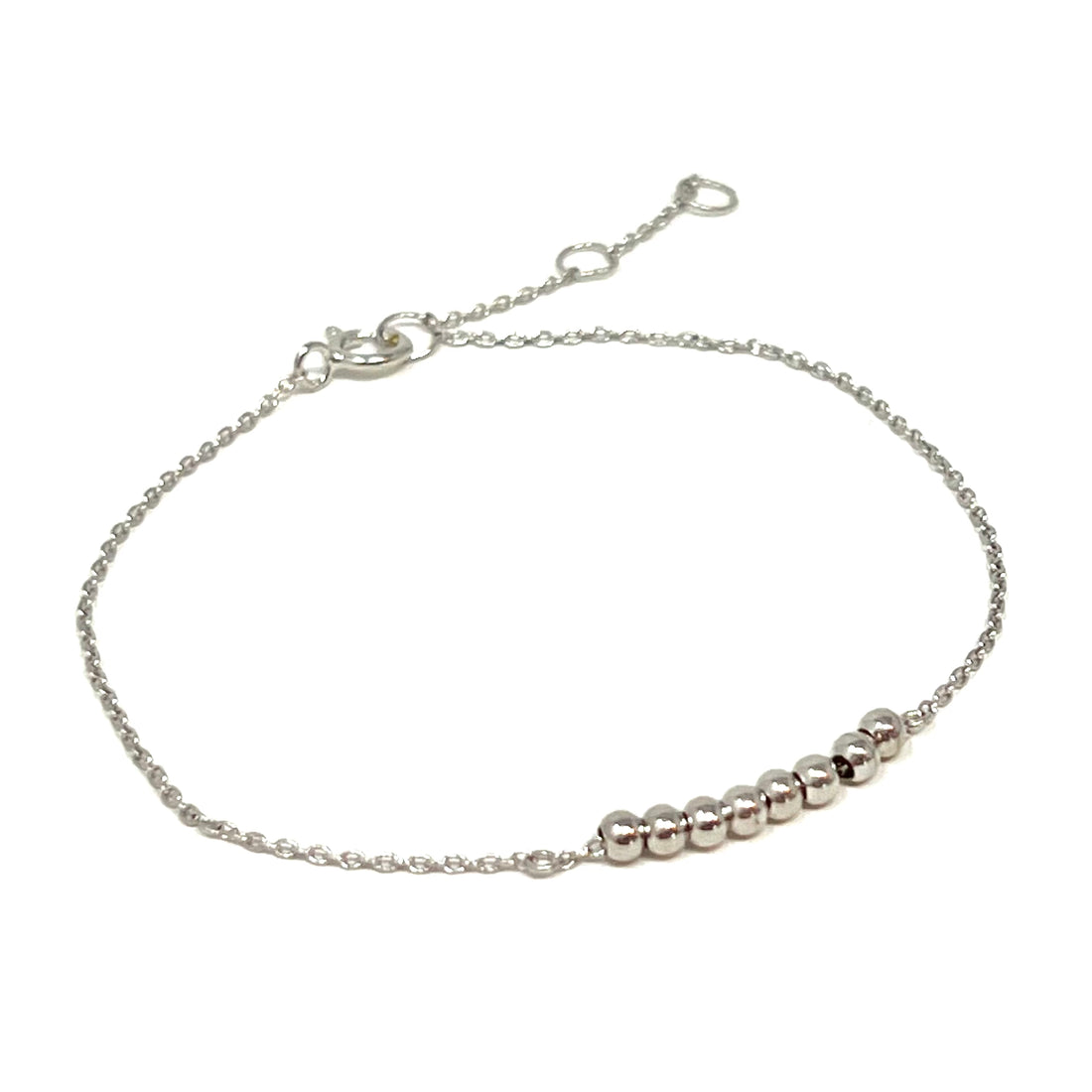 Mini Ball Delicate Chain Bracelet in Silver