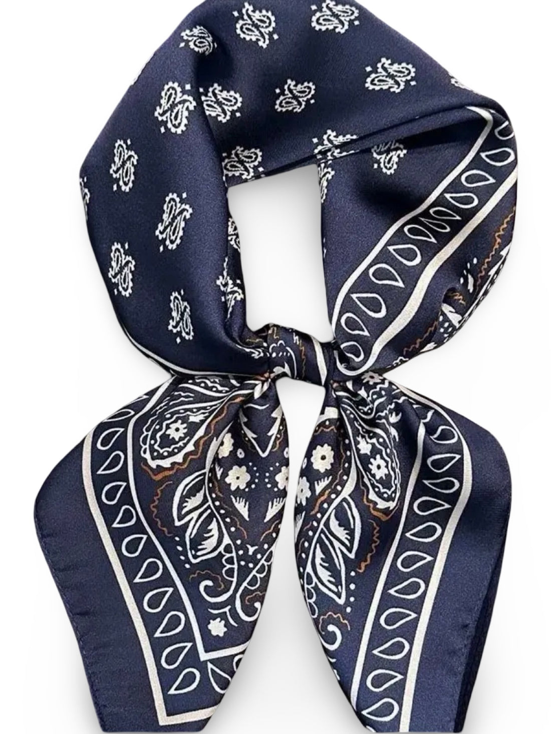 Silky Bandana Scarf in Navy