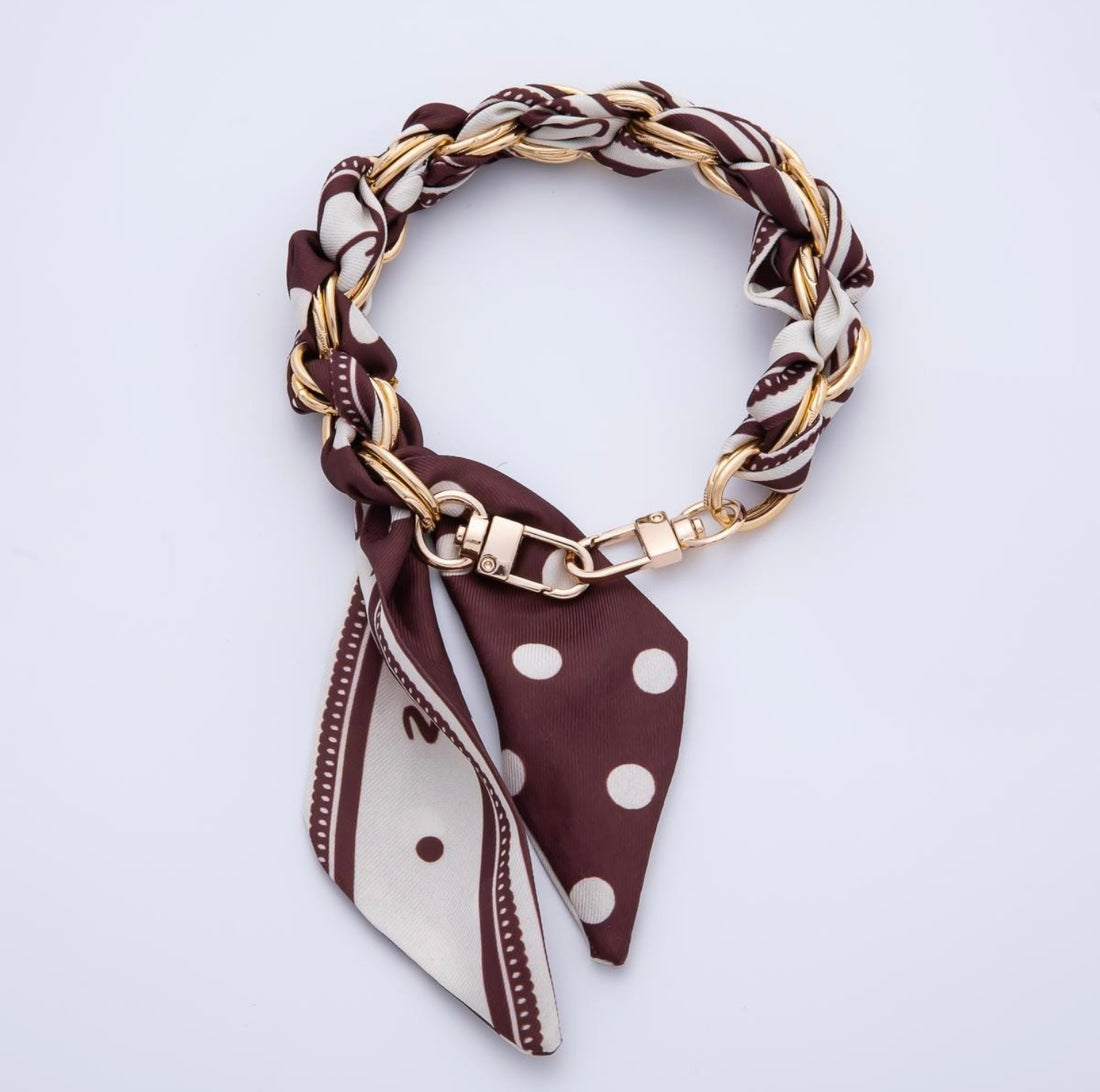 Scarf Bag Charm in Brown