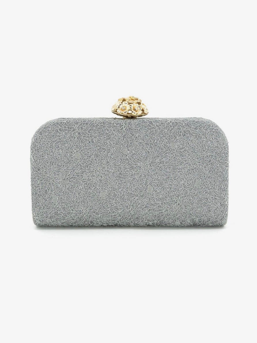 Lacey Clutch in Pewter