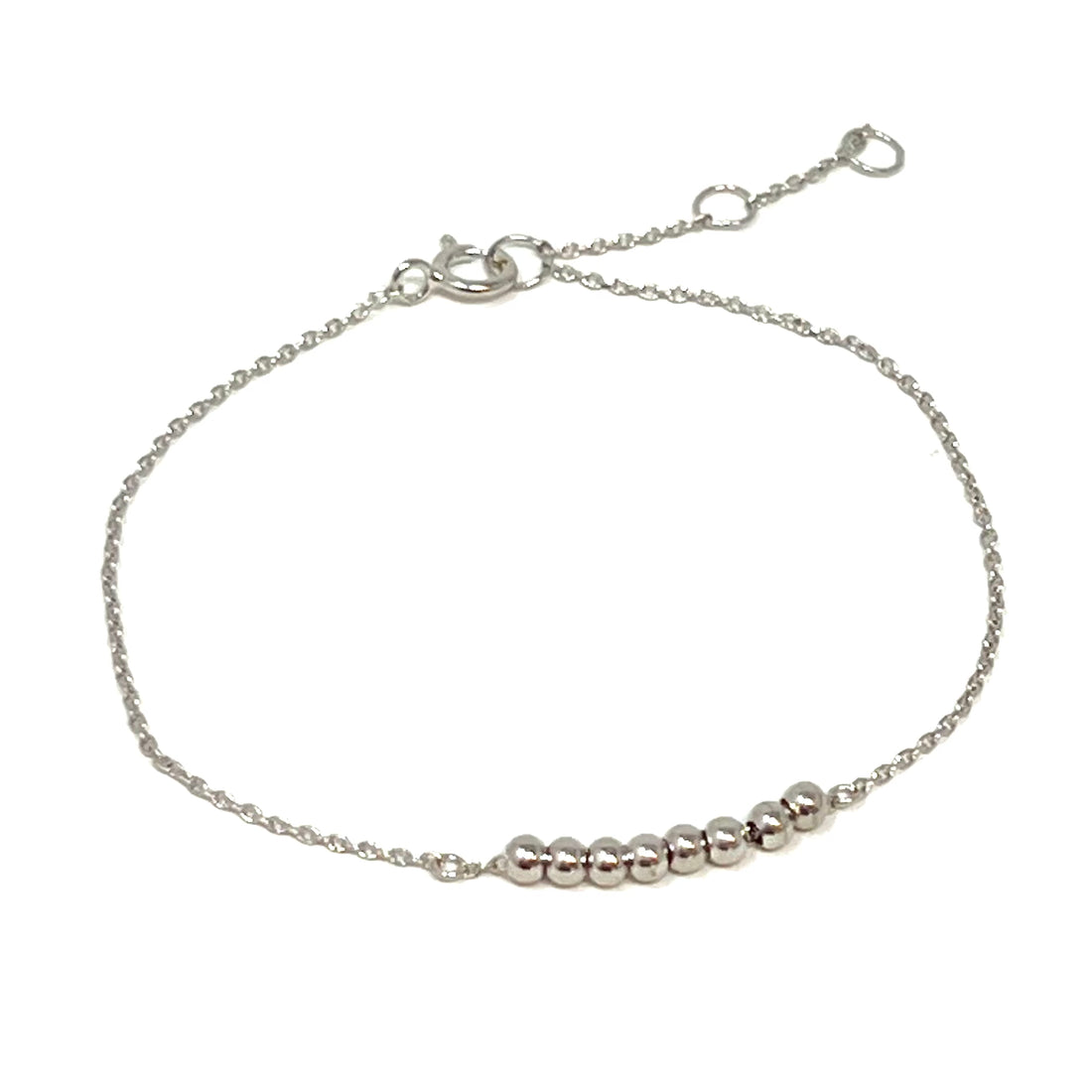 Mini Ball Delicate Chain Bracelet in Silver