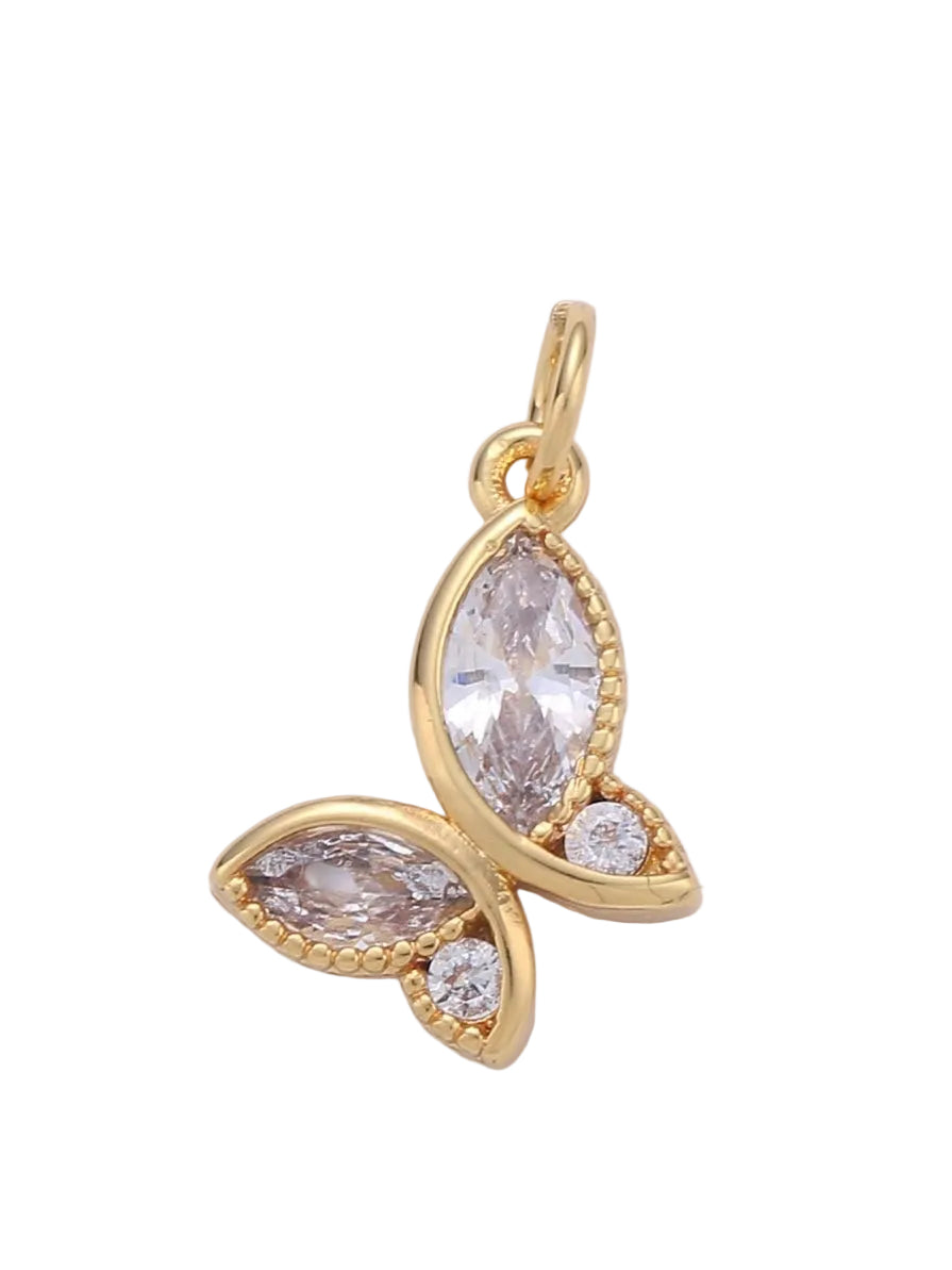 CZ Butterfly Charm in Gold